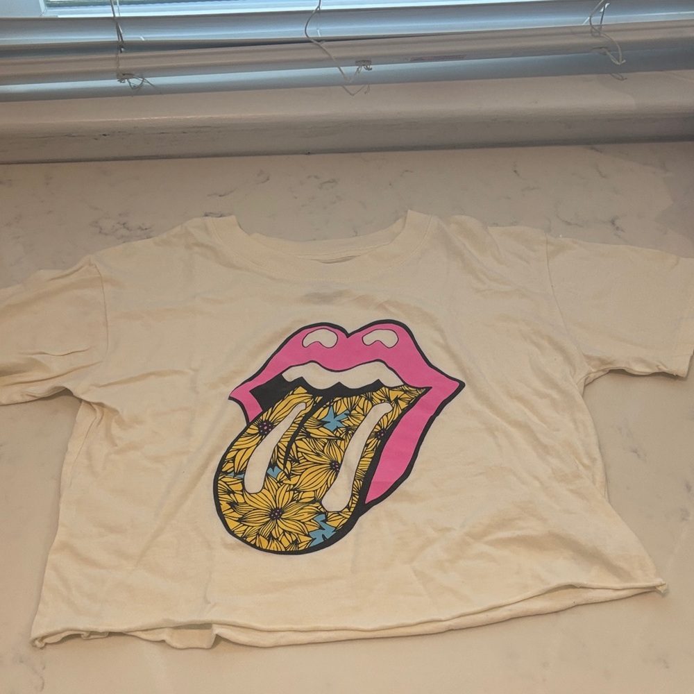The Rolling Stones Kids T-Shirt with Pink and Yellow Graphic